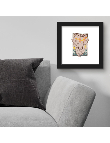 Póster de Pared Eevee Pokémon Gallery Pops 30.48x30.48cm Marco Negro Póster de Pared Eevee Pokémon Gallery Pops 30.48x30.48cm Marco Negro