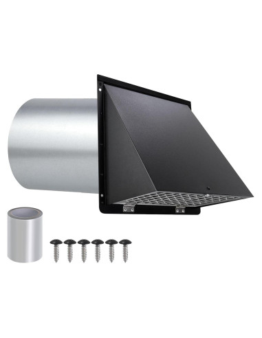 Cubierta de Ventilación Negra JYINCPED 10 cm Acero Galvanizado