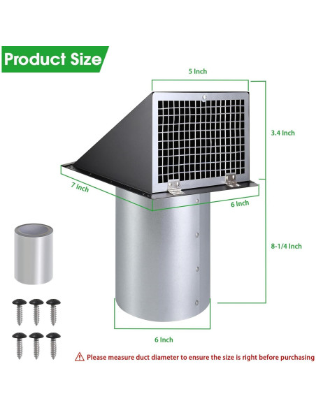 Cubierta de Ventilación Negra JYINCPED 10 cm Acero Galvanizado Cubierta de Ventilación Negra JYINCPED 10 cm Acero Galvanizado