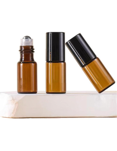 50 Botellas de Rodillo de Vidrio Ámbar 3ml AGENIZ para Aceites