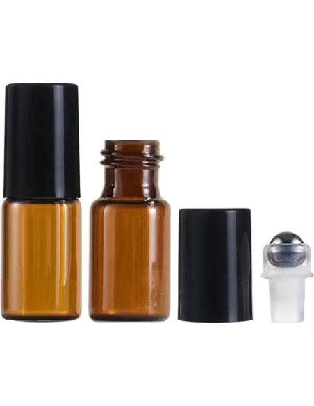 50 Botellas de Rodillo de Vidrio Ámbar 3ml AGENIZ para Aceites 50 Botellas de Rodillo de Vidrio Ámbar 3ml AGENIZ para Aceites