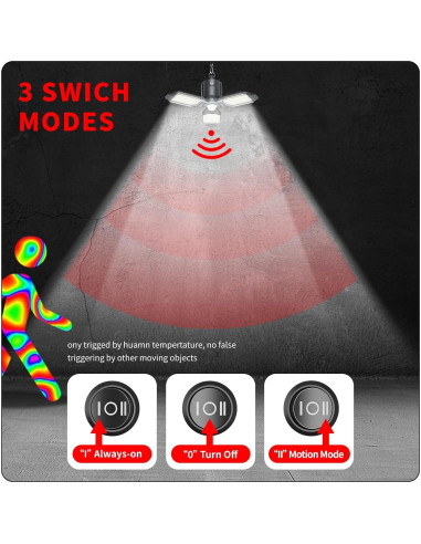 Luz de Garaje LED 80W con Sensor de Movimiento 8000LM