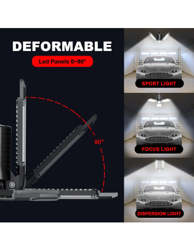 Luz de Garaje LED 80W con Sensor de Movimiento 8000LM
