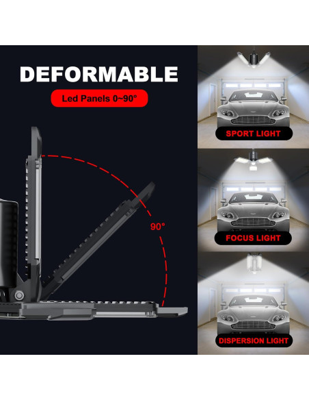 Luz de Garaje LED 80W con Sensor de Movimiento 8000LM Luz de Garaje LED 80W con Sensor de Movimiento 8000LM