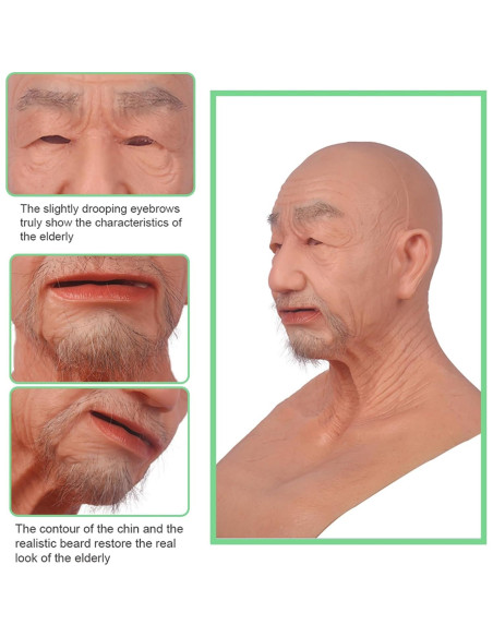 Máscara de Silicona Realista Hombre Viejo LCUPPON Máscara de Silicona Realista Hombre Viejo LCUPPON
