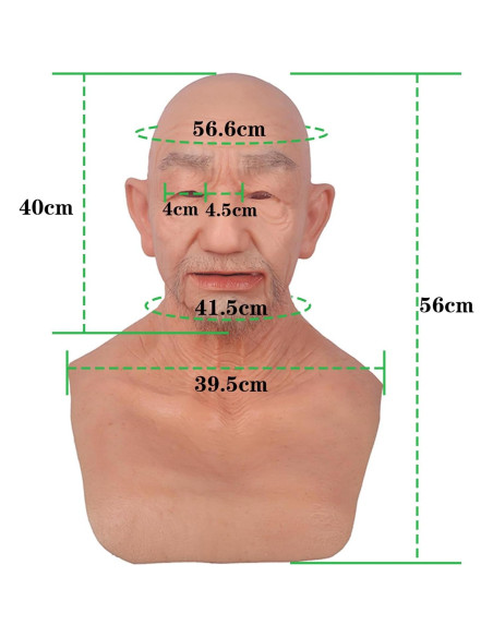 Máscara de Silicona Realista Hombre Viejo LCUPPON Máscara de Silicona Realista Hombre Viejo LCUPPON