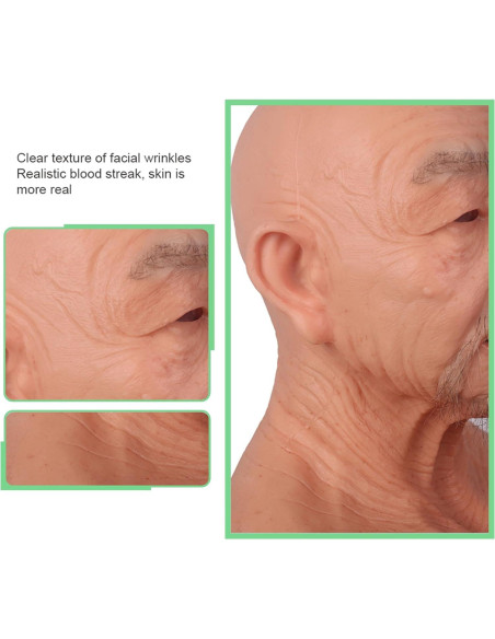 Máscara de Silicona Realista Hombre Viejo LCUPPON Máscara de Silicona Realista Hombre Viejo LCUPPON