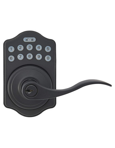 Cerradura Electrónica Sin Llave Amazon Basics PTQ4900 - Negro Mate