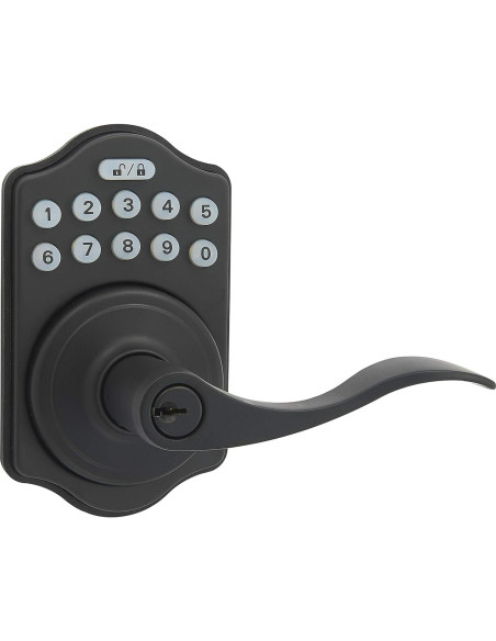 Cerradura Electrónica Sin Llave Amazon Basics PTQ4900 - Negro Mate Cerradura Electrónica Sin Llave Amazon Basics PTQ4900 - Negro Mate