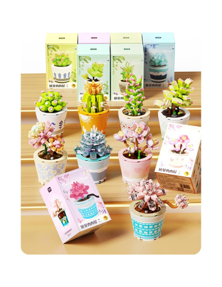 Mini Bloques ZIYOSTAR 293PCS Planta Suculenta 8.9cm Mini Bloques ZIYOSTAR 293PCS Planta Suculenta 8.9cm