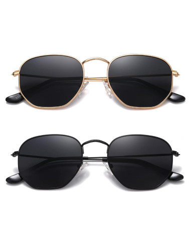 Gafas de sol hexagonales polarizadas MEETSUN UV400 unisex