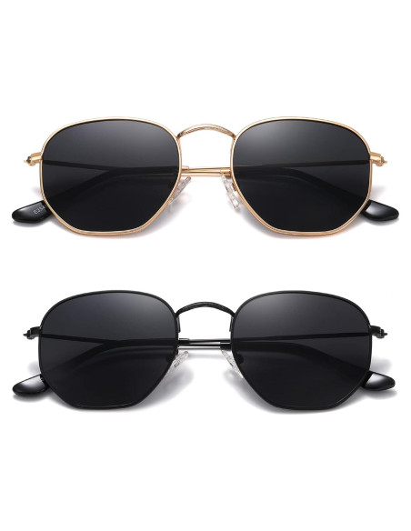Gafas de sol hexagonales polarizadas MEETSUN UV400 unisex Gafas de sol hexagonales polarizadas MEETSUN UV400 unisex