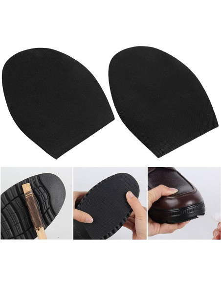Par de Suelas Antideslizantes de Goma Resistente al Desgaste - Negro Par de Suelas Antideslizantes de Goma Resistente al Desgaste - Negro