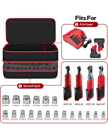 Bolsa de herramientas Milwaukee M12 3/8" subcompacta negra Bolsa de herramientas Milwaukee M12 3/8" subcompacta negra