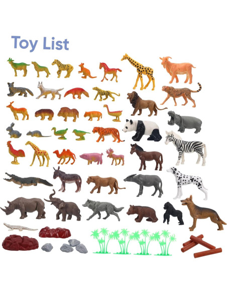Set de 58 Figuras de Animales del Bosque JOINPAYA - Plástico Realista Set de 58 Figuras de Animales del Bosque JOINPAYA - Plástico Realista