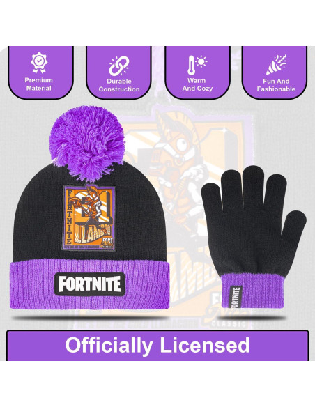 Set Gorro y Guantes de Invierno Fortnite Niños 5-13 Años Set Gorro y Guantes de Invierno Fortnite Niños 5-13 Años