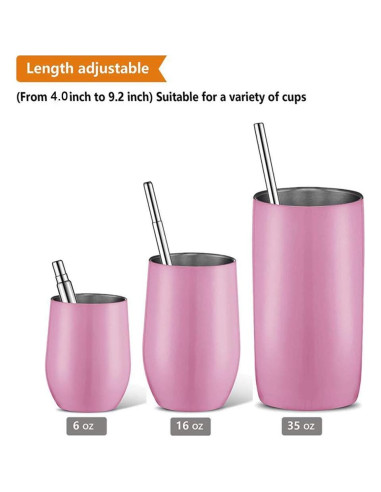 Popote Plegable Reutilizable Angzhili de Acero Inoxidable Negro