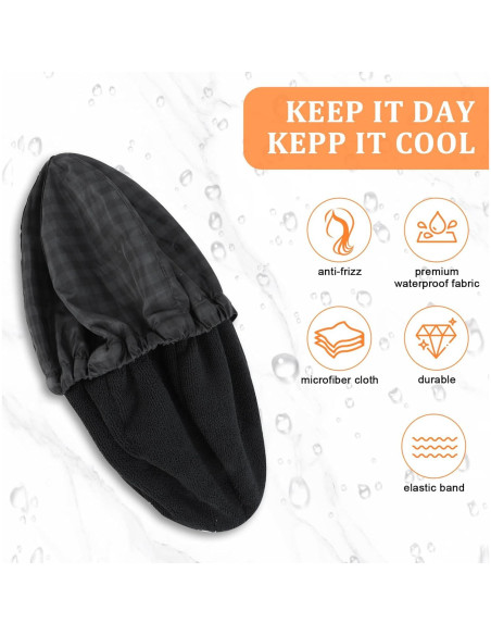 Gorro de Ducha Impermeable Negro Ajustable para Hombres Gorro de Ducha Impermeable Negro Ajustable para Hombres