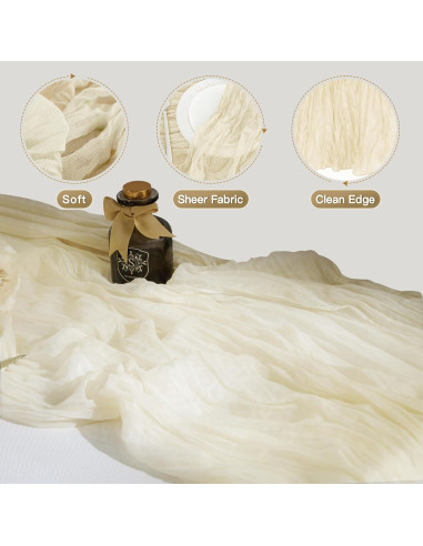 Caminito de Mesa de Gasa de Queso WAITER TREE Beige 89x300cm 2 Piezas