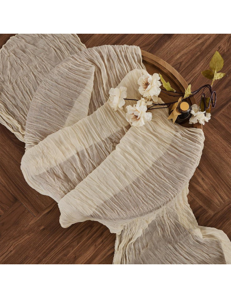 Caminito de Mesa de Gasa de Queso WAITER TREE Beige 89x300cm 2 Piezas Caminito de Mesa de Gasa de Queso WAITER TREE Beige 89x300cm 2 Piezas