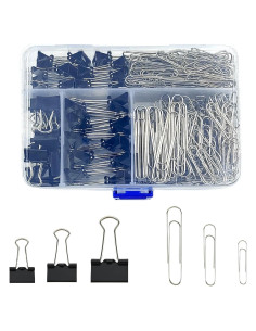 Juego de 340 Clips de Papel y Carpetas HIQU - Variados