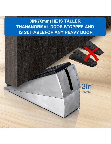 Tope de puerta Istrnit de acero inoxidable - 3 pulgadas - 2 unidades Tope de puerta Istrnit de acero inoxidable - 3 pulgadas - 2 unidades