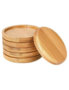 Bandejas de Bambú Frienda para Macetas de 6.4 cm - Paquete de 6