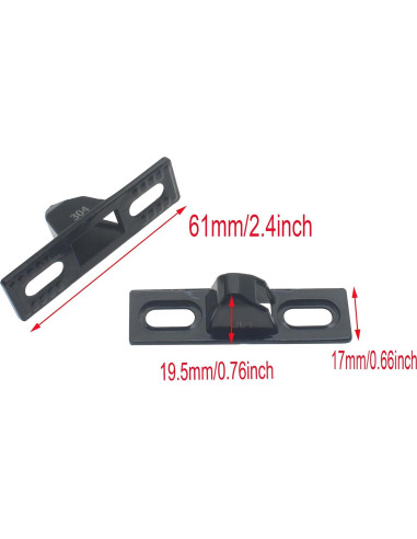 Cerradura de Puerta Corrediza Acero Inoxidable Negro 2 Pcs
