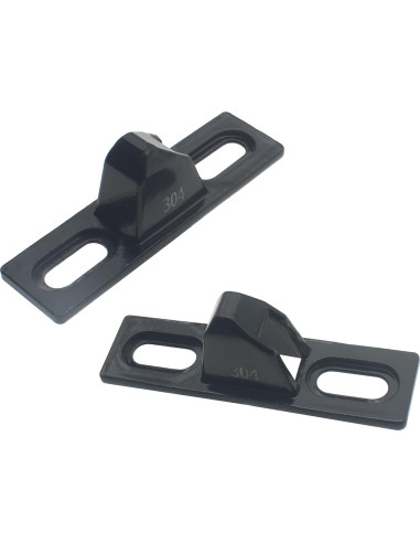 Cerradura de Puerta Corrediza Acero Inoxidable Negro 2 Pcs