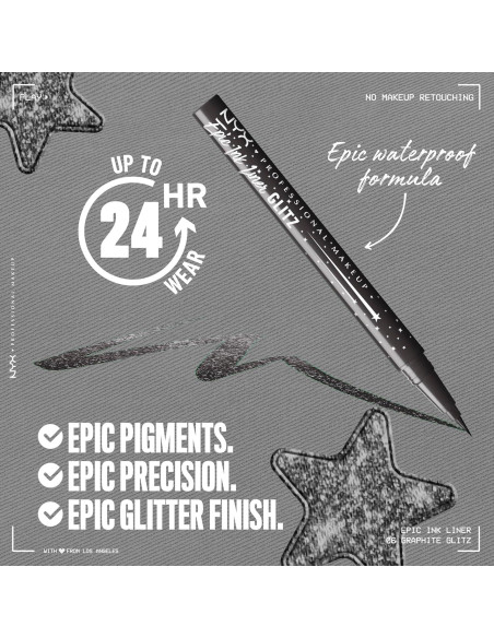 Delineador Líquido Metálico NYX Epic Ink Glitz 06 Brillo Grafito Delineador Líquido Metálico NYX Epic Ink Glitz 06 Brillo Grafito