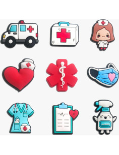 Encantos de Zapatos Médicos Kawaii 30PCS para Niñas y Mujeres 2