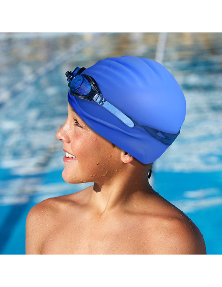 Gorros de Natación de Silicona DECYOOL - 4 Piezas con Clip y Tapones Gorros de Natación de Silicona DECYOOL - 4 Piezas con Clip y Tapones