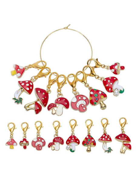 Marcadores de Puntos de Hongo HOBBIESAY 16 Piezas Accesorios Tejido Marcadores de Puntos de Hongo HOBBIESAY 16 Piezas Accesorios Tejido