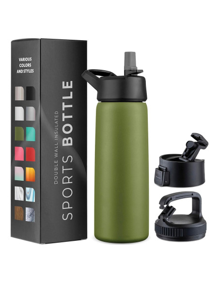 Botella Aislada LOFERMA 25 Oz Acero Inoxidable Verde Militar Botella Aislada LOFERMA 25 Oz Acero Inoxidable Verde Militar