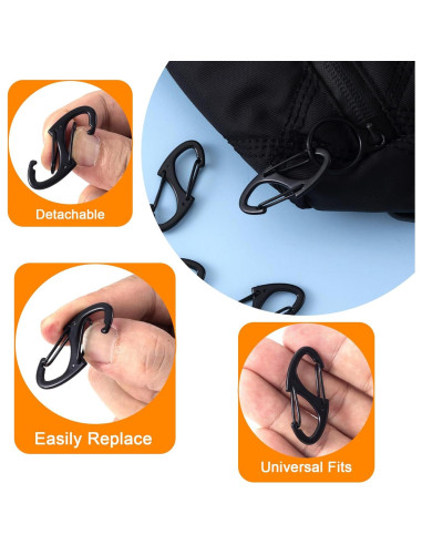 Clips Antirrobo de Cremallera Winsyison 8pcs Zinc Negro