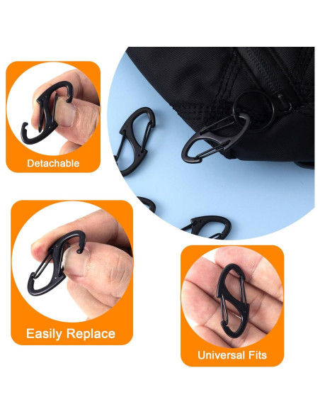 Clips Antirrobo de Cremallera Winsyison 8pcs Zinc Negro Clips Antirrobo de Cremallera Winsyison 8pcs Zinc Negro