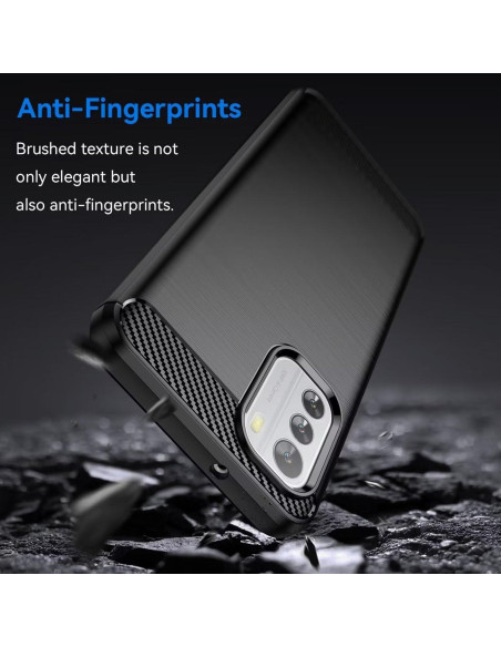 Funda para Nokia G60 - TPU Fibra de Carbono Negra Ultra Delgado Funda para Nokia G60 - TPU Fibra de Carbono Negra Ultra Delgado