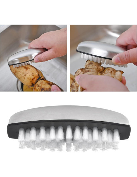Cepillo de Verduras Fdit de Acero Inoxidable Flexible 1 Unidad Cepillo de Verduras Fdit de Acero Inoxidable Flexible 1 Unidad