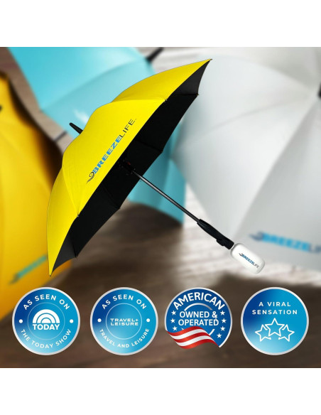 Paraguas Solar Mister Breeze con Ventilador y Nebulizador Paraguas Solar Mister Breeze con Ventilador y Nebulizador