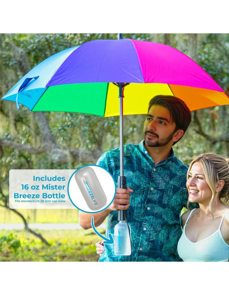Paraguas Solar Mister Breeze con Ventilador y Nebulizador Paraguas Solar Mister Breeze con Ventilador y Nebulizador