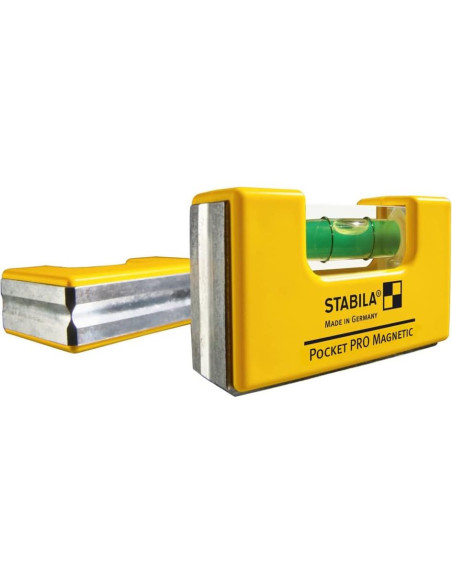 Nivel de bolsillo magnético Stabila 11901 con funda amarilla Nivel de bolsillo magnético Stabila 11901 con funda amarilla