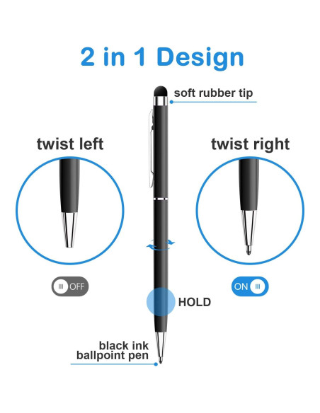Bolígrafos Stylus 2 en 1 EVERRUSH, Paquete de 10, Alta Precisión Bolígrafos Stylus 2 en 1 EVERRUSH, Paquete de 10, Alta Precisión