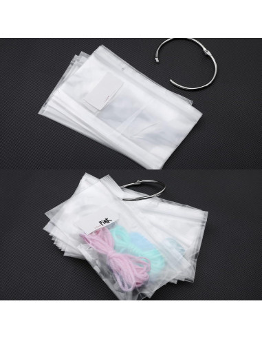 Bolsas Organizadoras de Hilo Geyee 200 Pcs con Anillos 5.08 cm