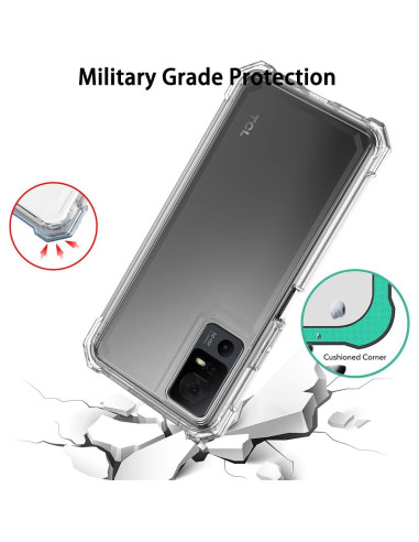 Funda híbrida clara para TCL 40 XL con protector de pantalla