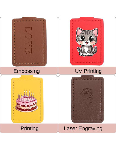 Llaveros de Cuero PU en Blanco para Sublimación PATIKIL - 10 Pcs