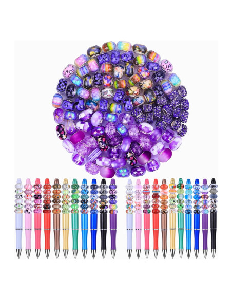 AIPRIDY 130 Perlas de Joyería de Gran Agujero Coloridas AIPRIDY 130 Perlas de Joyería de Gran Agujero Coloridas