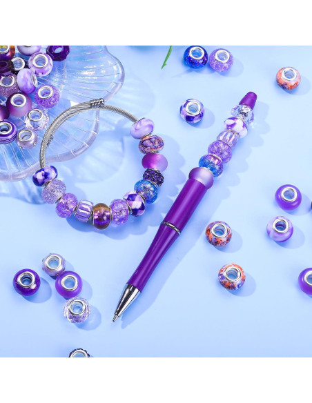 AIPRIDY 130 Perlas de Joyería de Gran Agujero Coloridas AIPRIDY 130 Perlas de Joyería de Gran Agujero Coloridas