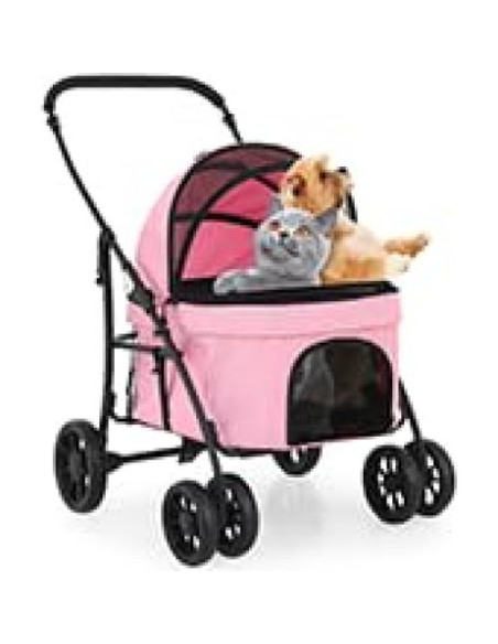 Carrito para Mascotas Athena Rosa Plegable 20.4 kg Carrito para Mascotas Athena Rosa Plegable 20.4 kg