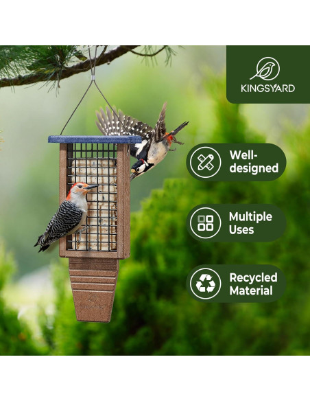 Comedero para Aves de Sebo Kingsyard Azul 20.32x40.64cm Comedero para Aves de Sebo Kingsyard Azul 20.32x40.64cm