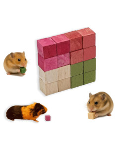 16 Piezas Juguetes Masticables de Madera Balsa para Mascotas